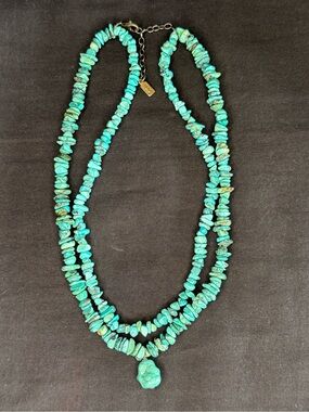 Peyote Bird 925 Turquoise Double Strand Necklace